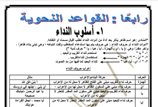 مراجعة نحو للشهادة الاعدادية