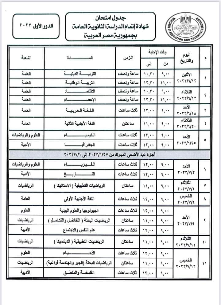 التعليم تعلق على عقد امتحانات تجريبية للثانوية العامة 2023