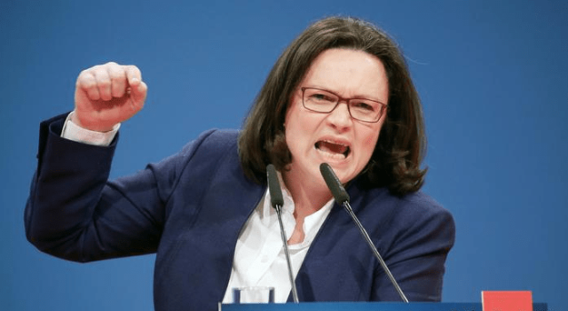 زعيمة الحزب الديمقراطى الاشتراكى أندريا ناليس