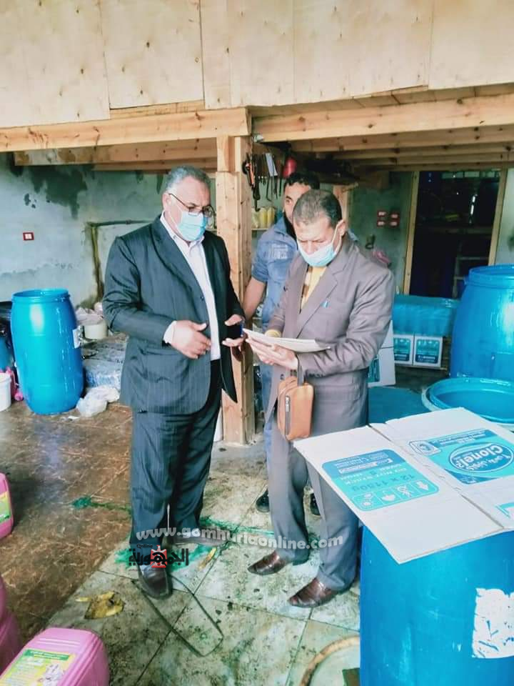 التحفظ  علي ١٠٠٠ لتر صابون سايل ‏، ٥٠ كرتونة كلور ، ١٠٠ كرتونة منظفات اخري غير معلوم المصدر 