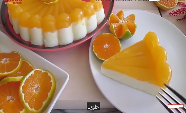 كعكة اليوسفى بكاستر السميد شهية بدون فرن بالفيديو 