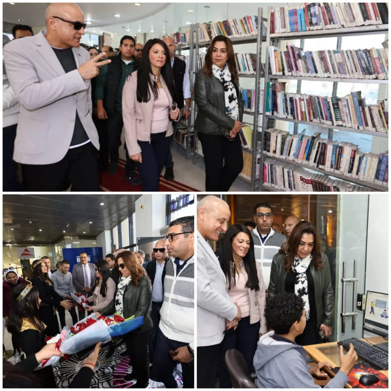 وزيرتا التنمية المحلية والتخطيط ومحافظ الأقصر يتفقدون مكتبة مصر العامة 