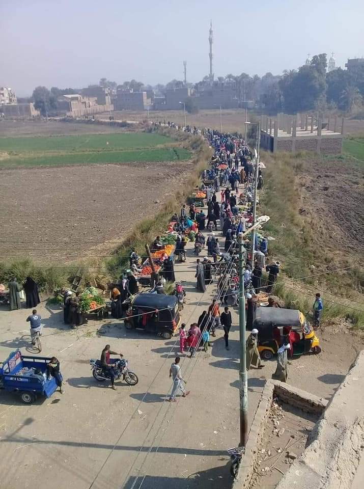 سوق أسبوعى للخضار والفاكهة واللحوم بقرية الضبعية غرب الأقصر