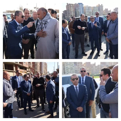 محافظ المنوفية خلال تفقد مواقف سيارات الأجرة