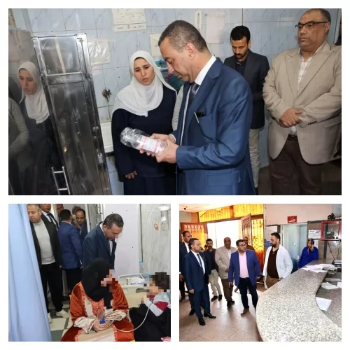محافظ المنوفية خلال زيارته مستشفي بركة السبع