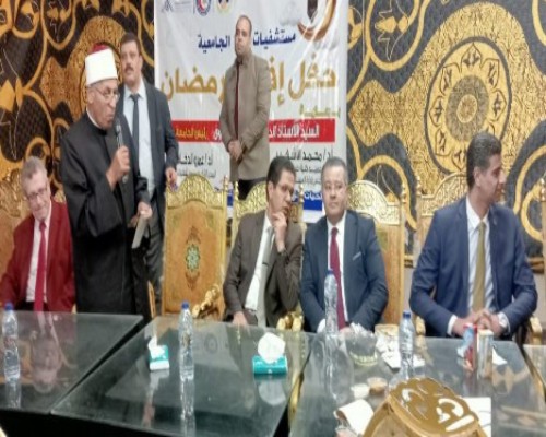 الجيزاوي والدخاخني يشاركان العاملين بمستشفيات جامعة بنها إفطار رمضان