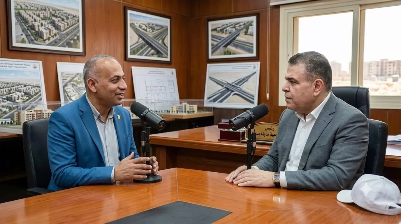 محرر بوابة الجمهورية مع  المهندس السيد أمين، رئيس جهاز تنمية مدينة بدر
