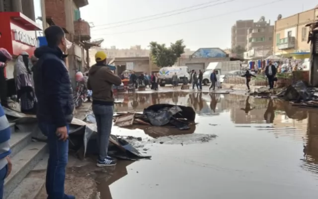 حريق مخبز و6 أكشاك وانفجار أسطوانات غاز بمدينة منوف