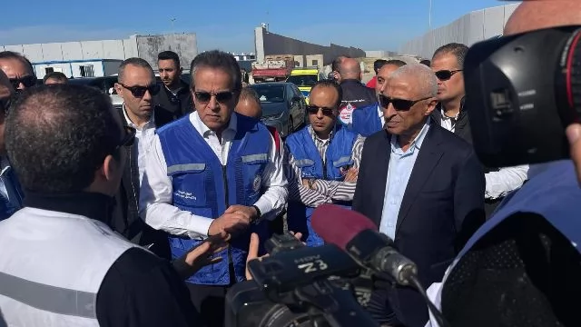 مجاور ونائب رئيس الوزراء ووزير الصحة يتفقدان معبر رفح البري 