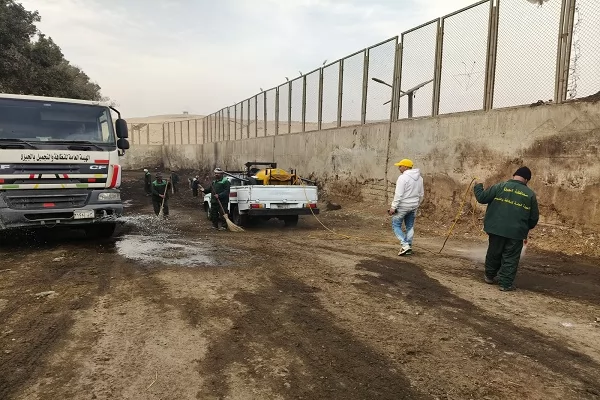 محافظة الجيزة ترفع ١٢٠٠ طن مخلفات هدم بمحيط المنطقة الأثرية
