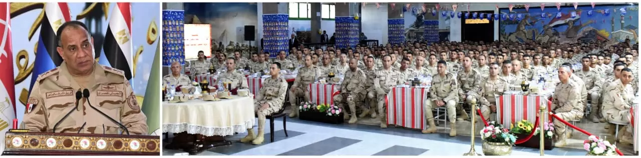 وزير الدفاع يلتقى مقاتلى الجيش الثالث الميدانى وقوات مكافحة الإره