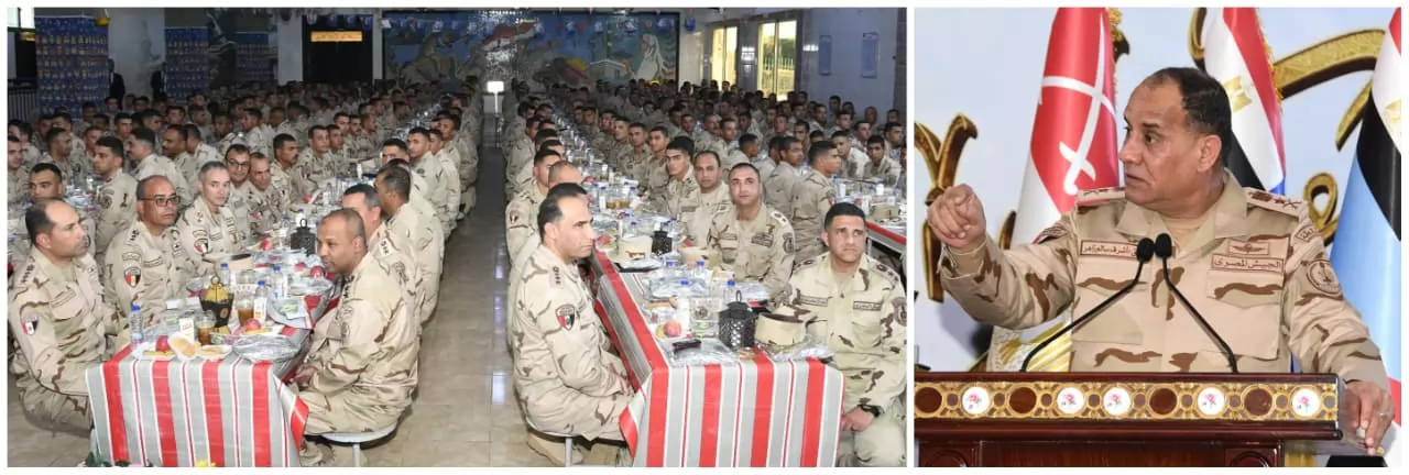 وزير الدفاع يلتقى مقاتلى الجيش الثالث الميدانى وقوات مكافحة الإره