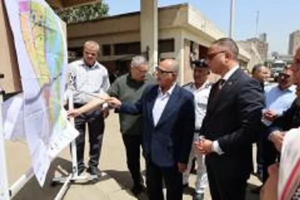 محافظ الجيزة يتفقد أعمال تطوير المدخل الجنوبي بالمنيب 