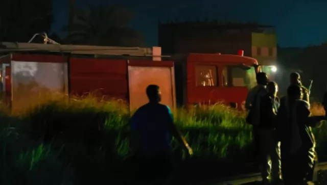  إندلاع حريق بجوار السكة الحديد فى العياط