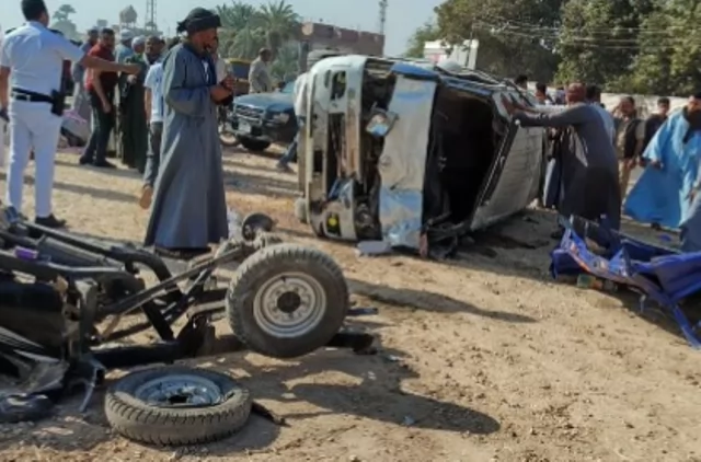 أسماء ضحايا حادث تصادم سيارة ميكروباص وتروسيكل بأسيوط