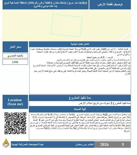 جهاز العاشر من رمضان يطرح قطع أراضى فى مواقع متميزة.. بالأرقام وا