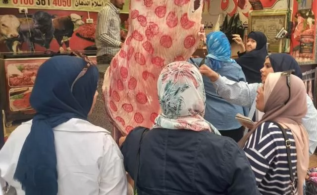 جهاز بدر والبيطرى والتموين يضبطون 57 كيلو لحوم وتحرير 2 محضر.. صو