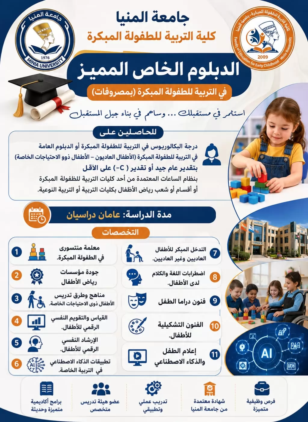 استحداث الدبلوم المهني بالدراسات العليا بكلية التربية للطفولة 