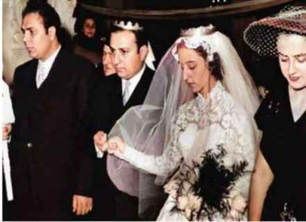 فيروز فى حفل زفافها عام 1955