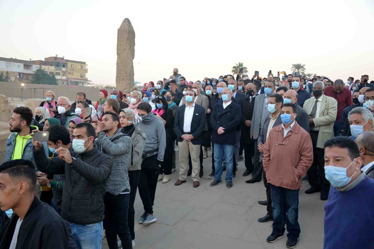 الشمس تتعامد على قدس الأقداس بمعبد الكرنك بالأقصر
