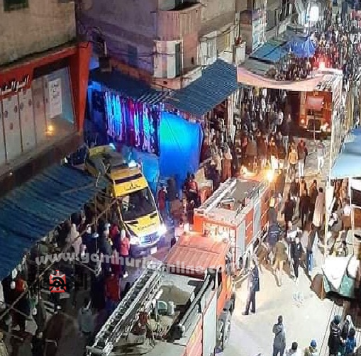 الان حريق بسنترللمفروشات والسجاد بالعصافرة صور