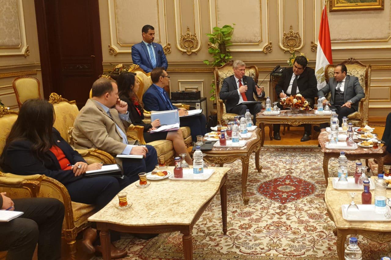 النائب أحمد بدوي يستقبل نائب وزيرالتجارةوالخدمات الرقمية الأمريكي 