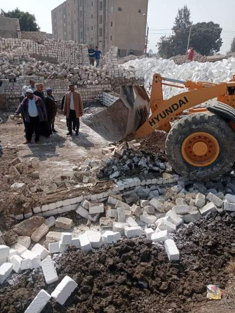 إزالة 9 حالات تعدي على الأراضي الزراعية بالمنيا