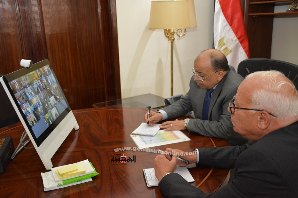 اللواء محمود شعراوى يتابع مع المحافظين عبر الفيديو كونفرانس السيطرة على الأسعار وشروعات حياة كريمة