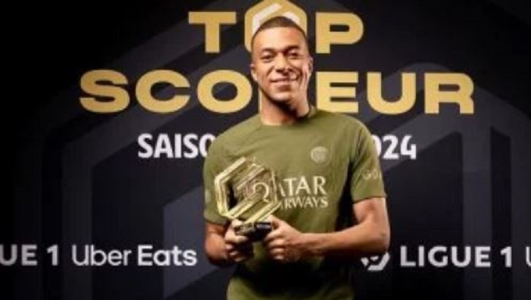 مبابى يحصد جائزة هداف الدورى الفرنسى للمرة السادسة 