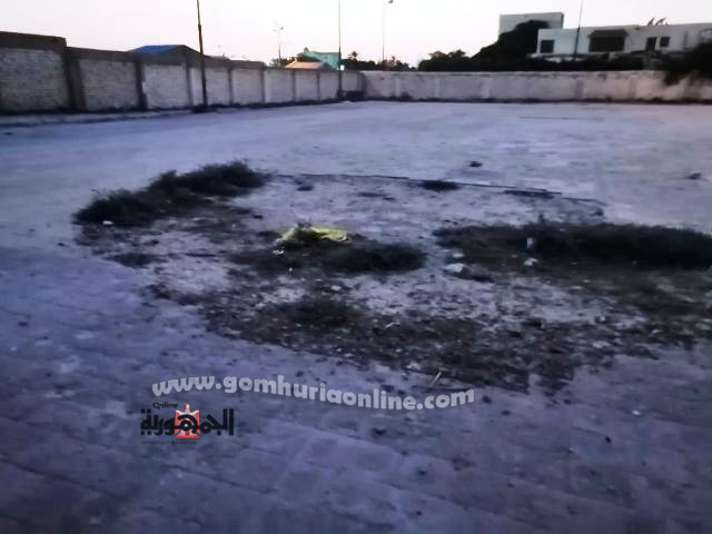 أحد ملاعب المركز ويتوسطه حفره مملوءه بالحشائش