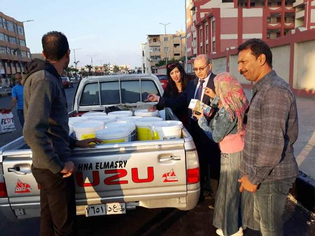 رسومات وطنية على أسوار مدارس بورسعيد ضمن مبادرة 