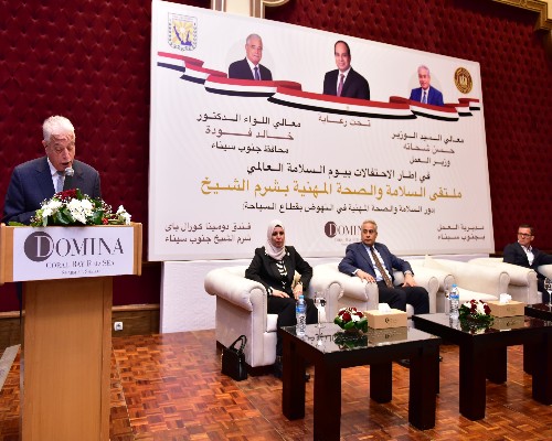 وزير العمل ومحافظ جنوب سيناء يُسلّمان عقود عمل لذوى همم .. صور
