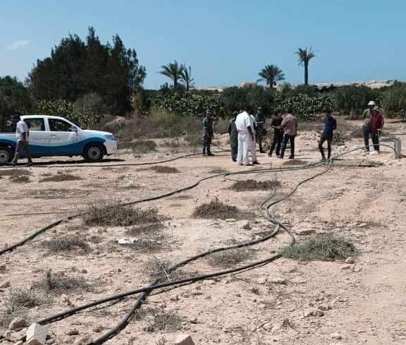 ضبط ٦وصلات خلسه على خطوط المياه الناقلة في حملة لإزالة التعديات على خط المياه بمطروح 