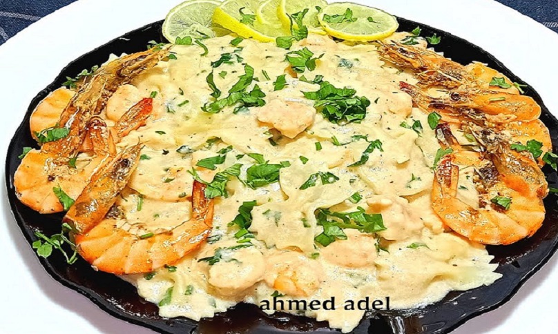 مكرونه بالجمبرى والوايت صوص 