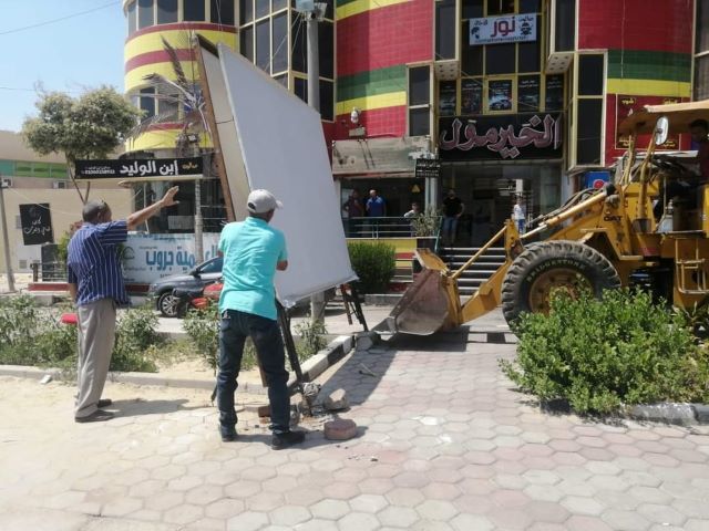جهاز العبوريشن حملة اشغالات مكبرة ويغلق7 وحدات سكنية بالتعاون مع شرطة التعمير..بالصور