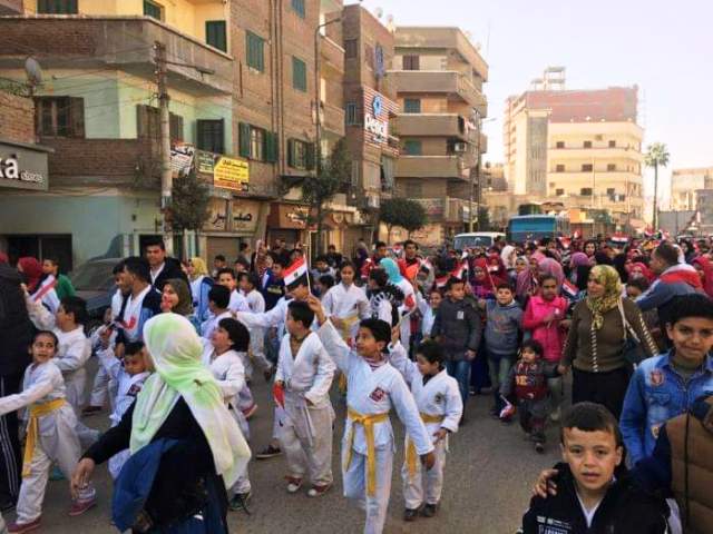  إنطلاق مسيرات رياضية للإحتفال بعيد الشرطة و ذكرى ثورة 25 يناير بمنيا القمح
