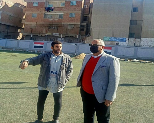 وكيل الشباب والرياضة يتابع عملية الاحلال والتجديد بمركز اسنيت