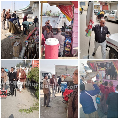 حملة لرفع الإشغالات والأعلام الإعلانية بمدينة قويسنا