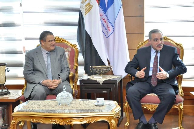 رئيس جامعة كفرالشيخ يستقبل اللواء جمال نور الدين للمشاركة فى اجتماع مجلس الجامعة