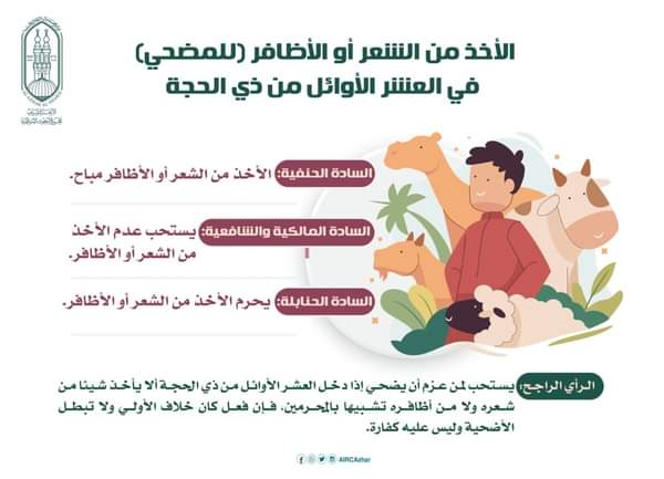 ما حكم الأخذ من الشعر أو الأظافر للمضحي في العشر الأوائل من ذي الحجة؟ مجمع البحوث الإسلامية يوضح