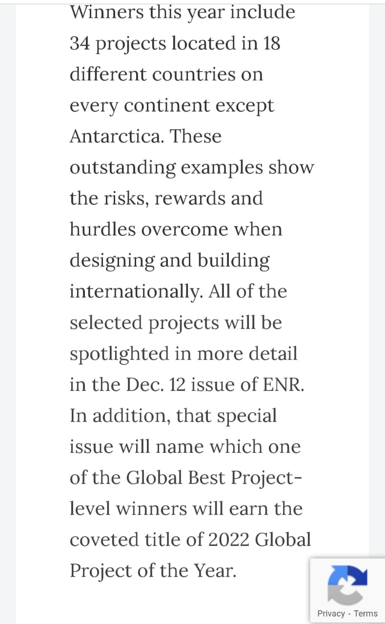 3 كيانات مصرية عملاقة تفوز بجوائز 2022 ENR لأفضل خمسة مشروعات عالمية