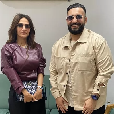 الفنانة شيماء الفضل ومحرر الجمهورية أونلاين 