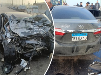 حادث تصادم سيارة بالقليوبية 