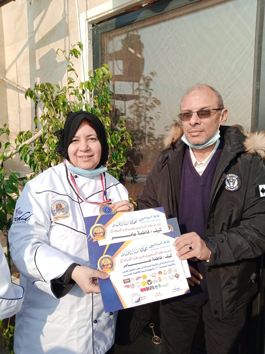 مطبخ صابرين..البرونزية للشيف فاطمة عامر بمسبابقة الاتحاد العربى للطهاه بالصور