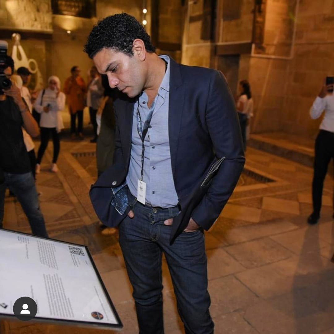حسين فهمي وآسر ياسين من معرض المعز..