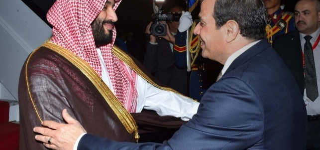السيسى يصافح بن سلمان