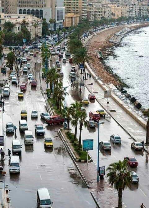 امطارغزيرة على الاسكندرية تصويرواثق حسين