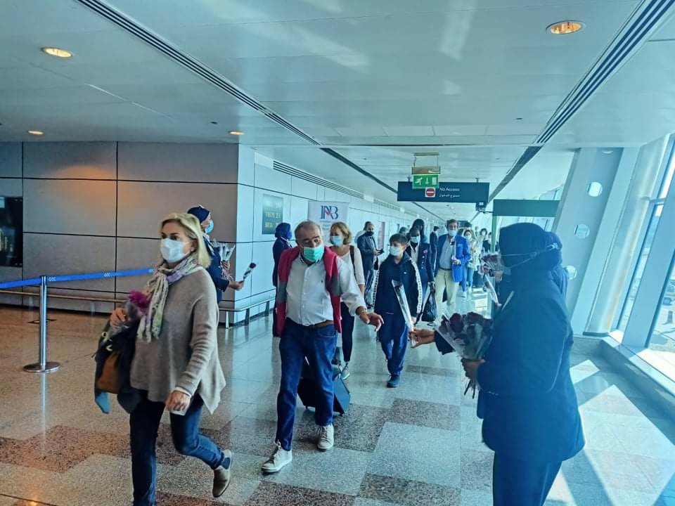 وصول اولى رحلات الخطوط السويسرية إلى مطار الغردقه