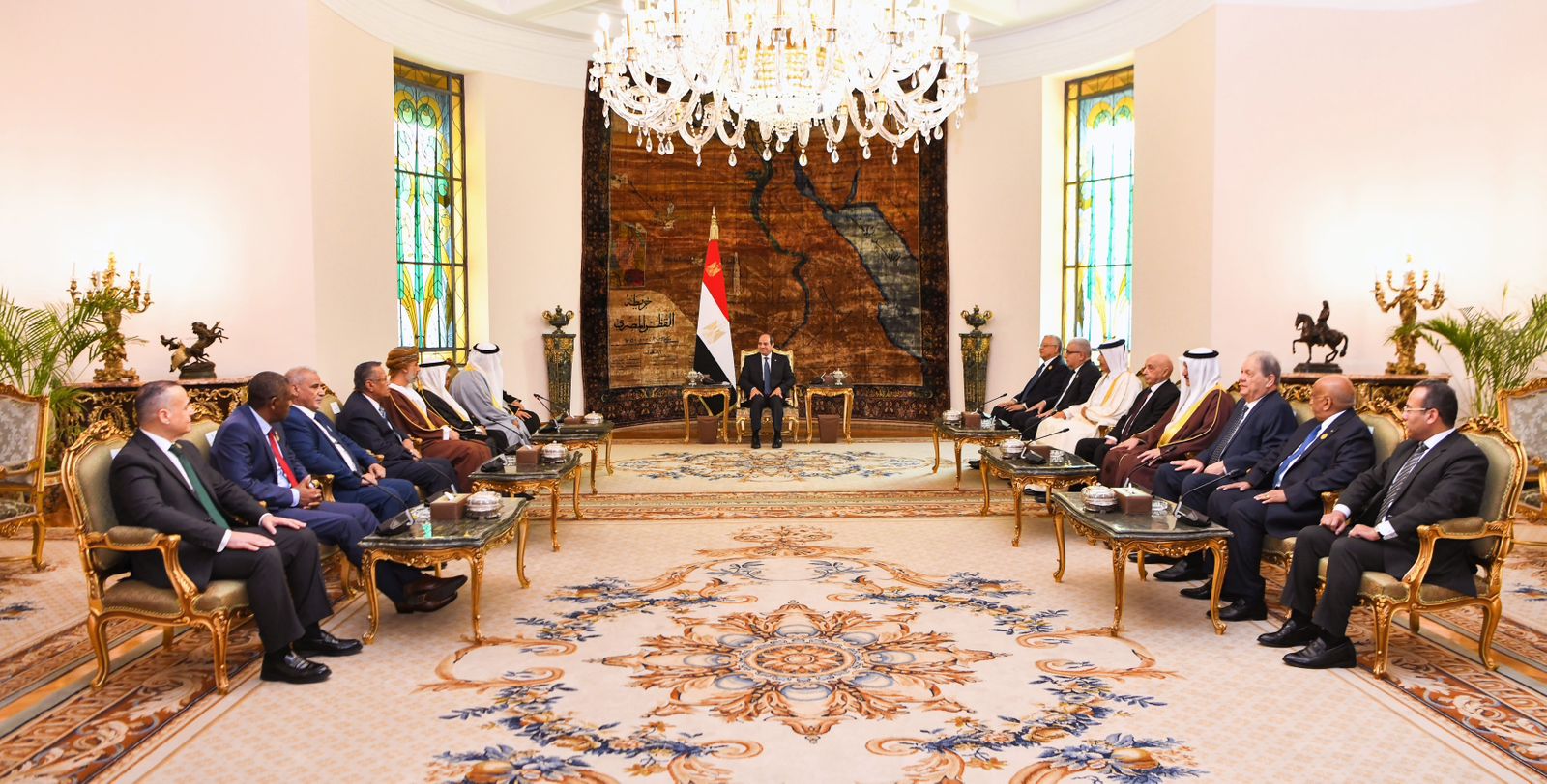 الرئيس السيسي خلال استقباله رؤساء المجالس والبرلمانات العربية