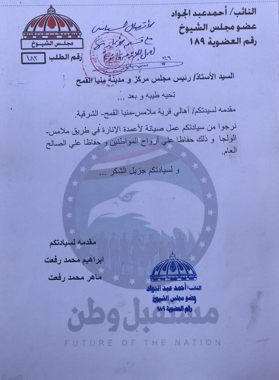 صيانة أعمدة وتركيب كشافات فى قرى مركز منيا القمح ..صور